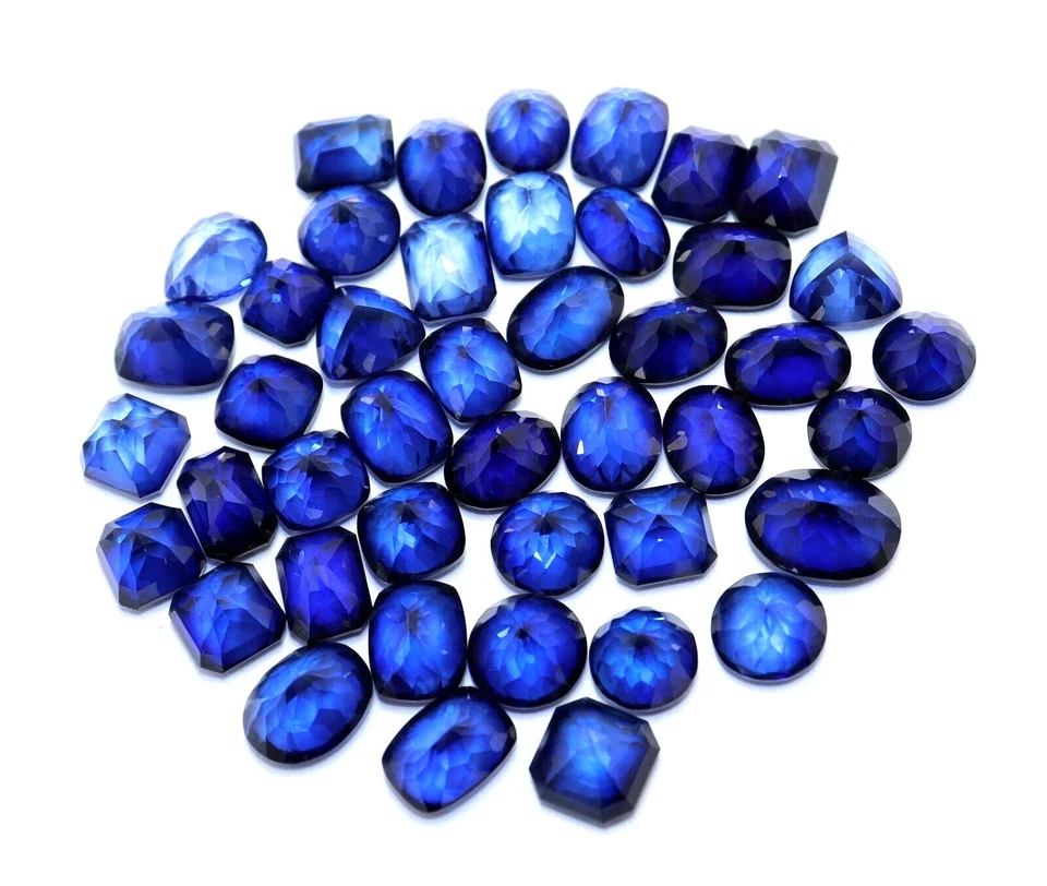 200 Ct Certified Natural Ceylon Blue Sapphire Mix Cut Loose Gemstone Lot - Image 2 of 4