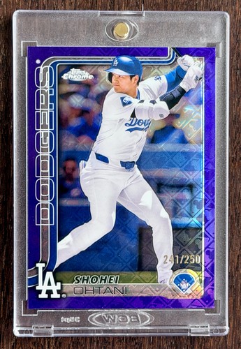 SHOHEI OHTANI #1 2025 TOPPS CHROME PURPLE LOGOFRACTOR #/250