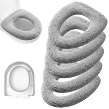 5 Pack Thicker Bathroom Toilet Seat Cover Pads- Soft Warmer Toilet Seat Cushi...