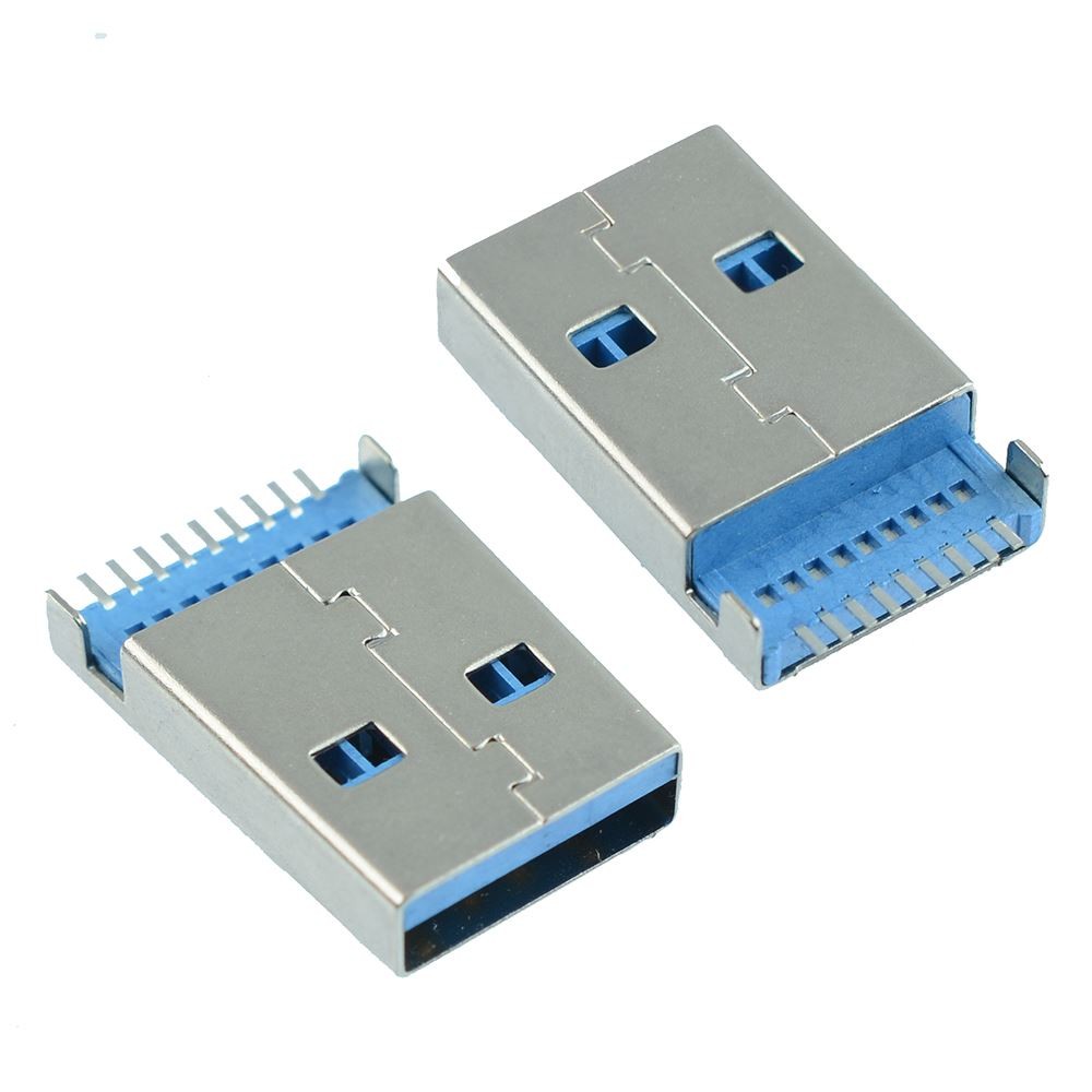 2 x USB 3.0 Type A Male Plug SMT PCB Connector