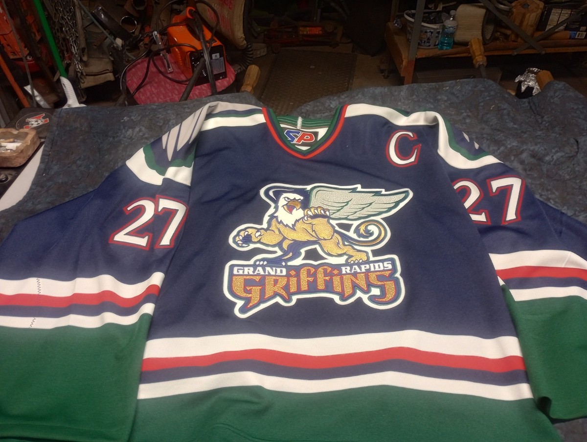 SP Grand Rapids Griffins Hockey Jersey Blue Green White Red Size