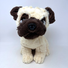Walmart Pug Dog Plush Stuffed Animal Cream Brown Puppy Sitting Cuddle Toy 14"