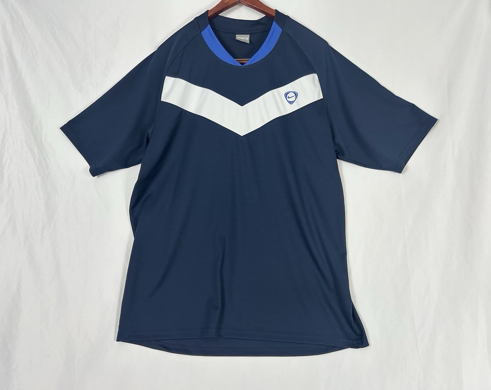 Nike Vintage Shirt Mens XL Y2K Soccer Performance Blue Jersey Style
