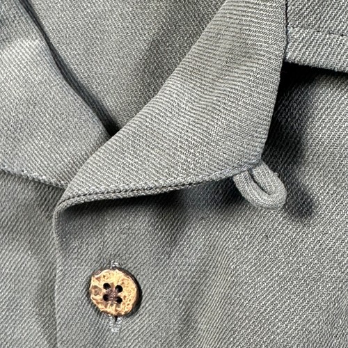 Vintage Silk Circa 1969 Gray White Stripe Button Up Bowling Style Shirt Mens XXL - Picture 10 of 13