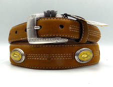 Onyx by Brighton Trinidad Deep Sea Leather Belt Fishing NWOT