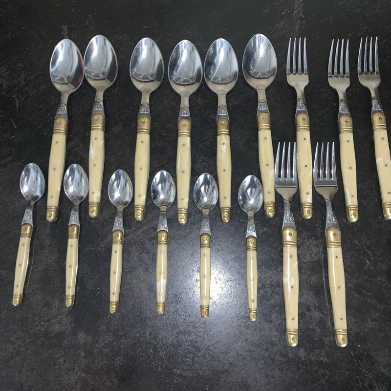 Vintage Inox France Bees  Bakelite Handles Spoons & Forks