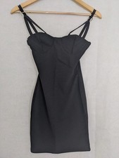 Pretty Little Thing Double Strap Ring Detail Bodycon Dress Black 6 Sexy Goth