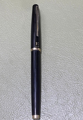 Vintage Pilot E Füllfederhalter 14K Goldfeder - Schwarz mit Goldrand - Made i...