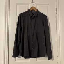 The Spitalfields Shirt Co 1922 Men’s Stylish Grey Mix Striped Shirt (Size: L)