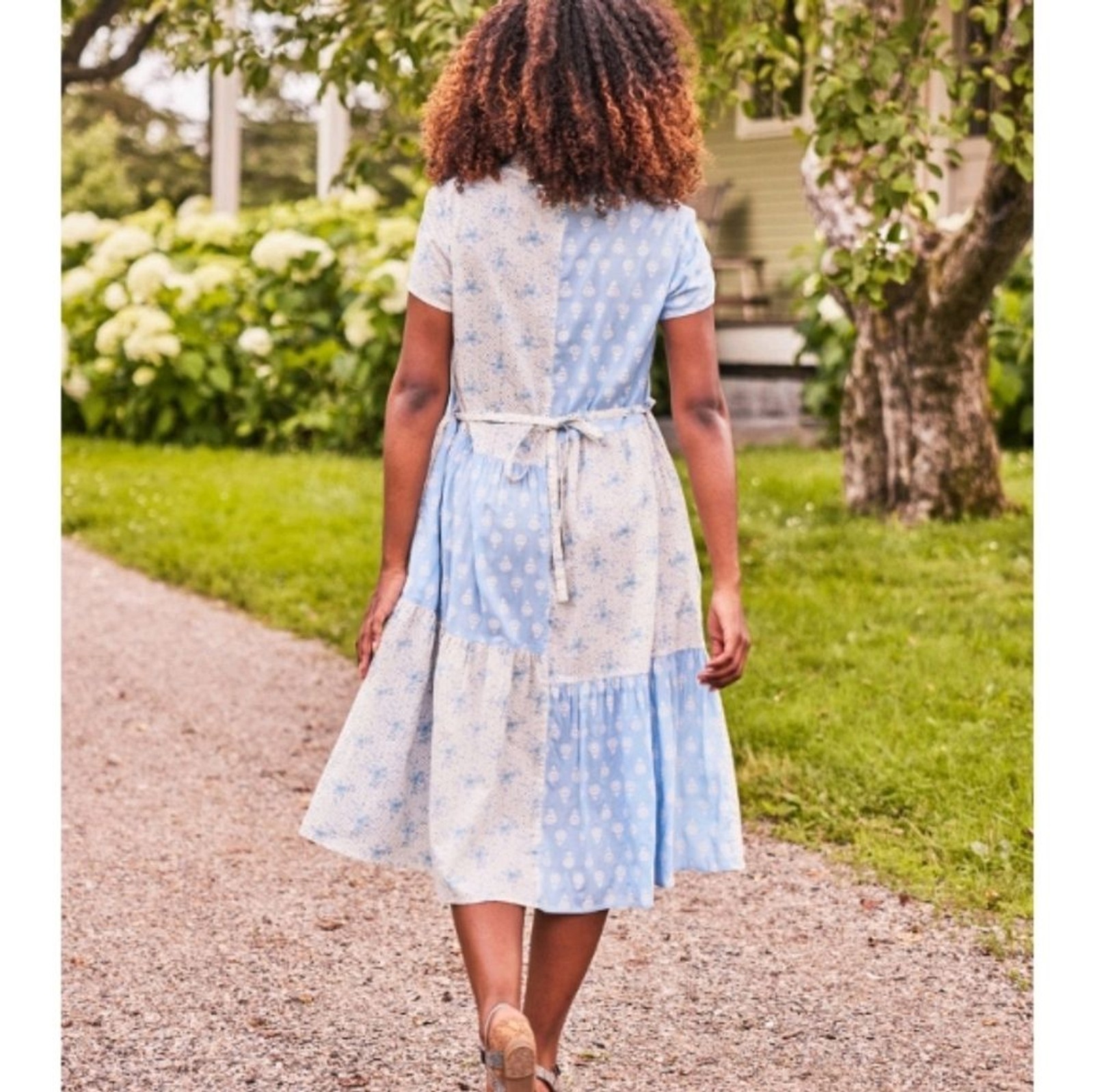 April Cornell Eloise Patchwork Button Down Midi D… - image 2