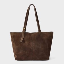 Suede Buckle Strap Tote Bag - Universal Thread Brown