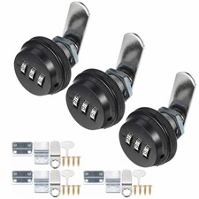 3 Pack Combination Cabinet Cam Lock Password Coded Lock with 3/4" Cylinder an...
