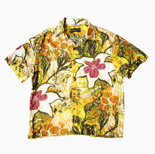 Jams World Hawaiian Shirt Mens Large Starflower Rayon Aloha Vtg 90s Made USA