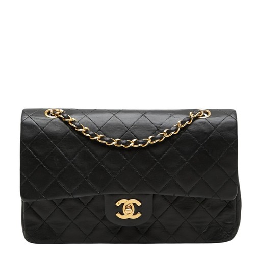 Chanel Coco Mark Matelasse Double Flap Chain Shoulder Bag Gold Lambskin 687743