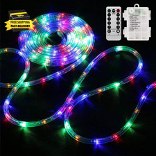 LED Rope Lights Battery Operated String Lights-40Ft 120 Leds 8 Modes Outdoor Wat