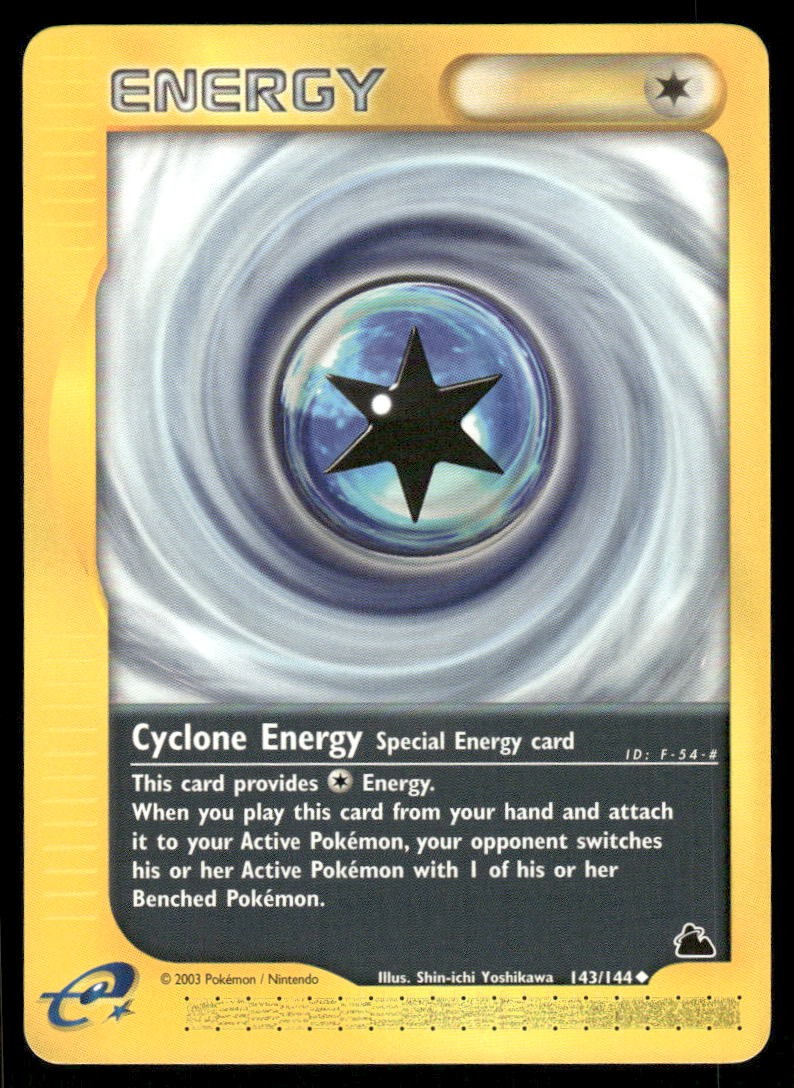 Pokemon Cards Cyclone Energy 143/144 Skyridge WOTC Uncommon NM *2