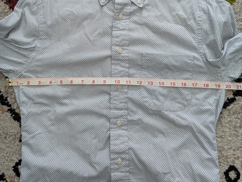 Gitman Vintage Long Sleeve Shirt, White/Blue Mini Houndstooth, Small - Picture 5 of 9