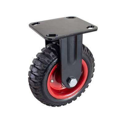 6 Inch Caster Wheels, Heavy Duty Fixed Plate Casters with Rubber Knobby Tread...