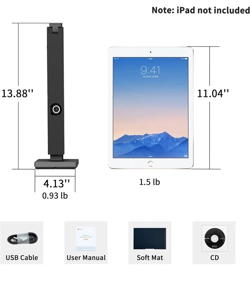 CZUR Lens 1200 Pro Tragbarer Dokumentenscanner, 12MP USB Dokumentenkamera Schneller Scan