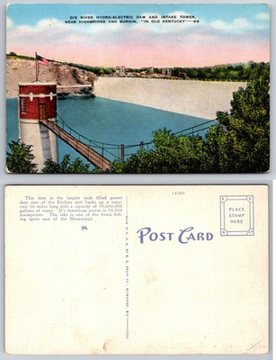 #ad Dix River Hydro Electric Dam Old Kentucky Postcard $1.99