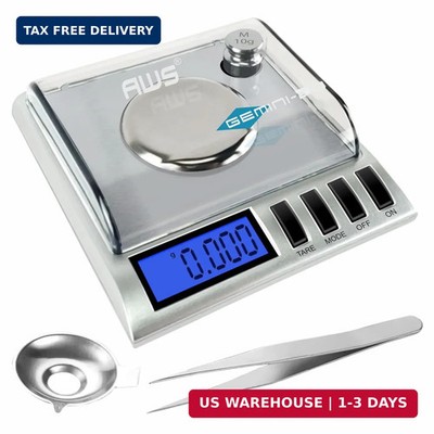 AWS Gemini-20 Milligram Scale 20g x 0.001g-Digital Jewelry/Lab Scale for Powder,