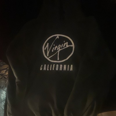 Virgin records CA vintage Graphic Print Hoodie Black L Unisex Long Sleeve