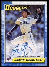 JUSTIN WROBLESKI 2025 Topps 1990 35th Anniversary Rookie Auto #90A-JWR Dodgers