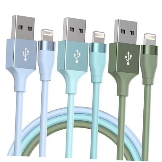 Bkayp iPhone Charger MFi Certified 3Pack 10 FT Fast Charging Lightning Colorful