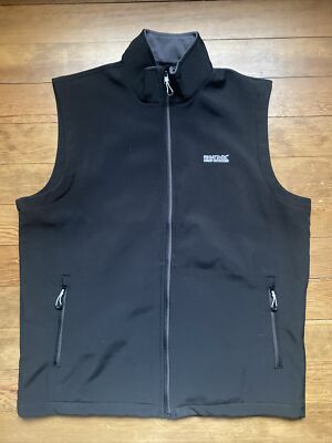 Black Men's Gilet Vest Regatta Large Sleeveless Fleece Lining