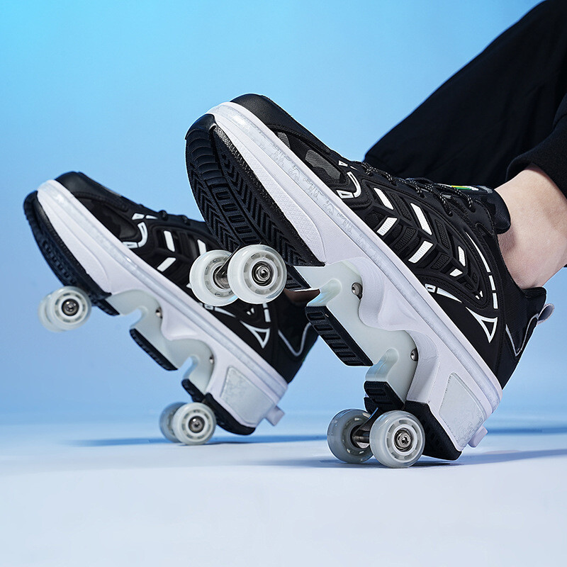 Wheels Rounds For Youth Auto Walk Deformation Roller Shoes