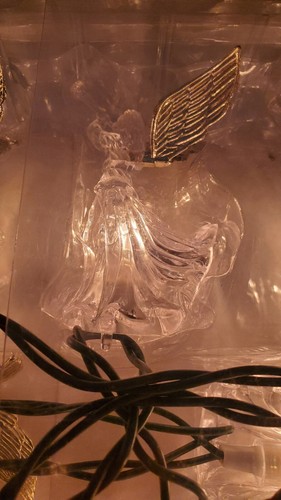 Beautiful Angels Gold Wings Vintage String Light Set 10 Lights Tree Clips - Picture 2 of 10