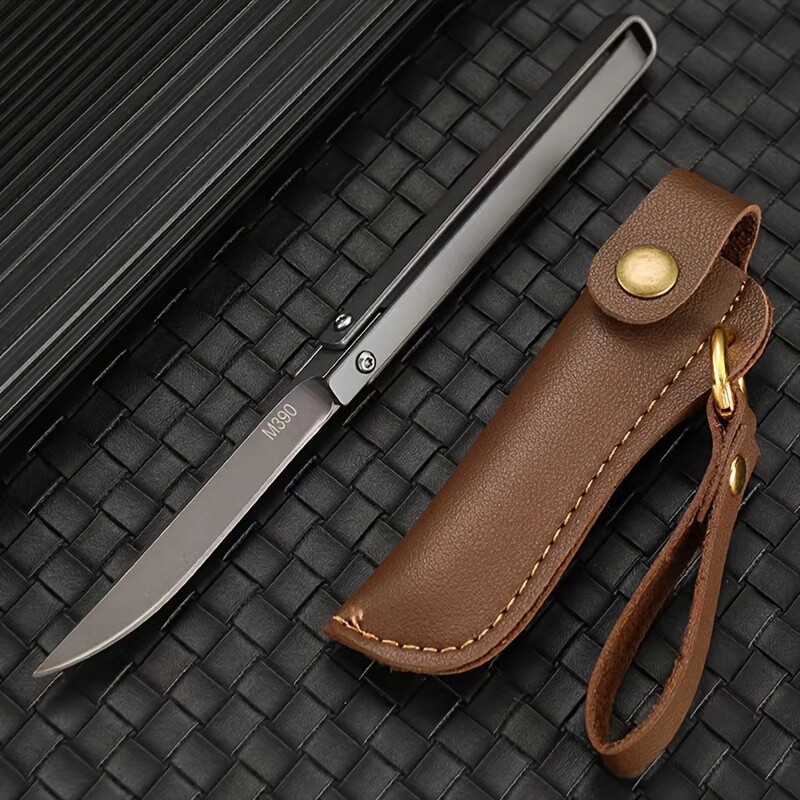 Folding Pocket Knife w Carry Case 7.5in Stainless Steel Rotating Folding Knife