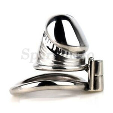 Stainless Steel Male Chastity Device Short Cage for Men Metal Locking Belt New