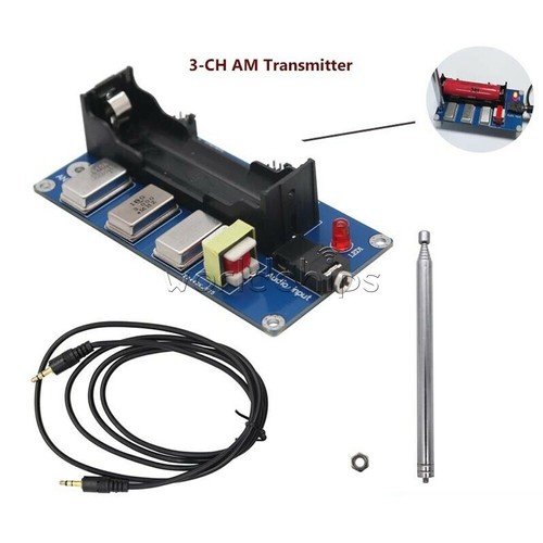 3-kanałowy nadajnik AM 1 MHz 3MHz 5MHz Gotowa płyta + antena + kabel audio - Zdjęcie 3 z 12