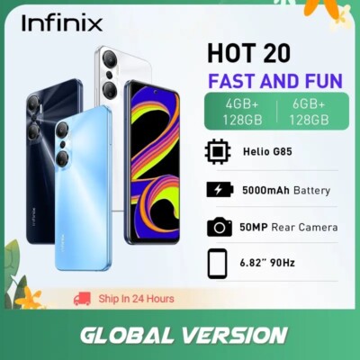 Infinix Hot 20 4G,90HZ G85 5000 mAh Battery Smartphone