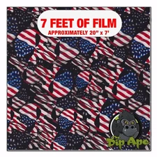 Hydrographic film American Flag Tactical Skulls hydro dipping 7' x 20" hydro dip