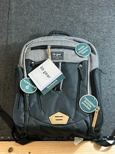 Baby Boom BB Gear Backpack Diaper Bag Shoulder Strap 9 Pockets Heather Gray