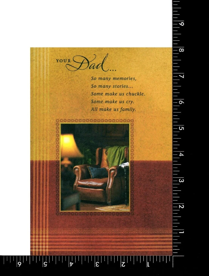 Tarjeta de pérdida de simpatía sincera de papá DE FAMILIA, sillón vacío de Hallmark +✉ Foto 3 de 4