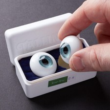 2 Pair of Antina's Green Gray Full Round 28mm Glass Doll Eyes