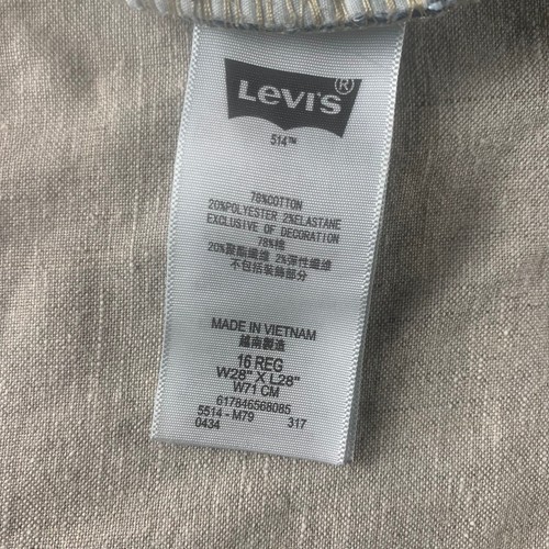 Levis 514 Jeans Boys Blue Size 16 R Straight Leg Medium Wash Straight Leg 28x28 - Picture 12 of 15