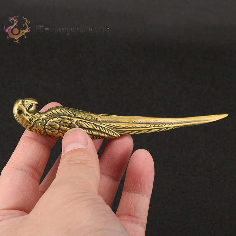 Brass Parrot Tea Needle Smoking Needle Home Decoration 1pc National Tide Tea Set