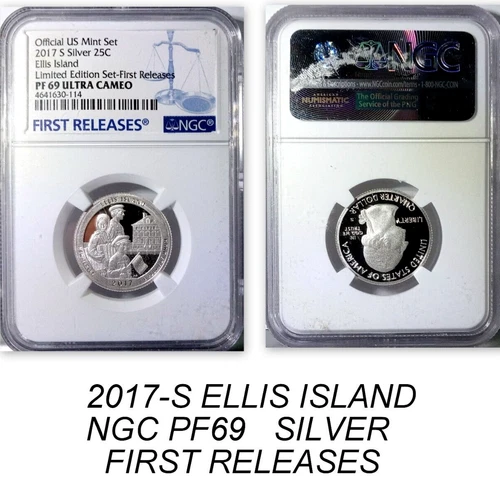2017-S ELLIS ISLAND PROOF SILVER QUARTER   NGC PF69 ULTRA CAMEO