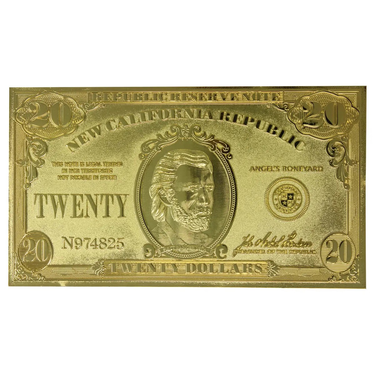 Fallout:New Vegas NCR$20紙幣 24Kゴールドプレーテッド Fallout: New Vegas Limited Edition 24K Gold Plated Replica