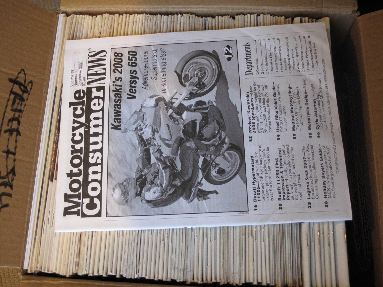 Motorcycle Consumer News Magazine Lot Issues November 2007 through
