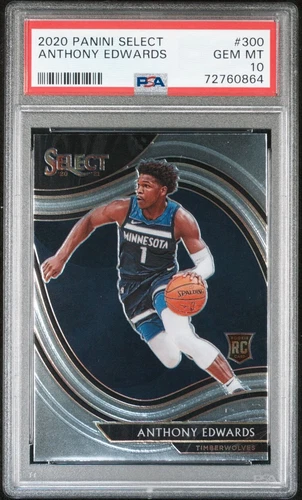 2020 Panini Select Anthony Edwards Courtside No. 300 RC PSA 10