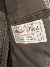 Harris Tweed 100 Scottish Wool Vintage Blazer Size 42" Pit To Pit 21"
