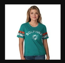 New Official NFL Miami Dolphins G-III Big Game Scoop Short Sleeve T-Shirt