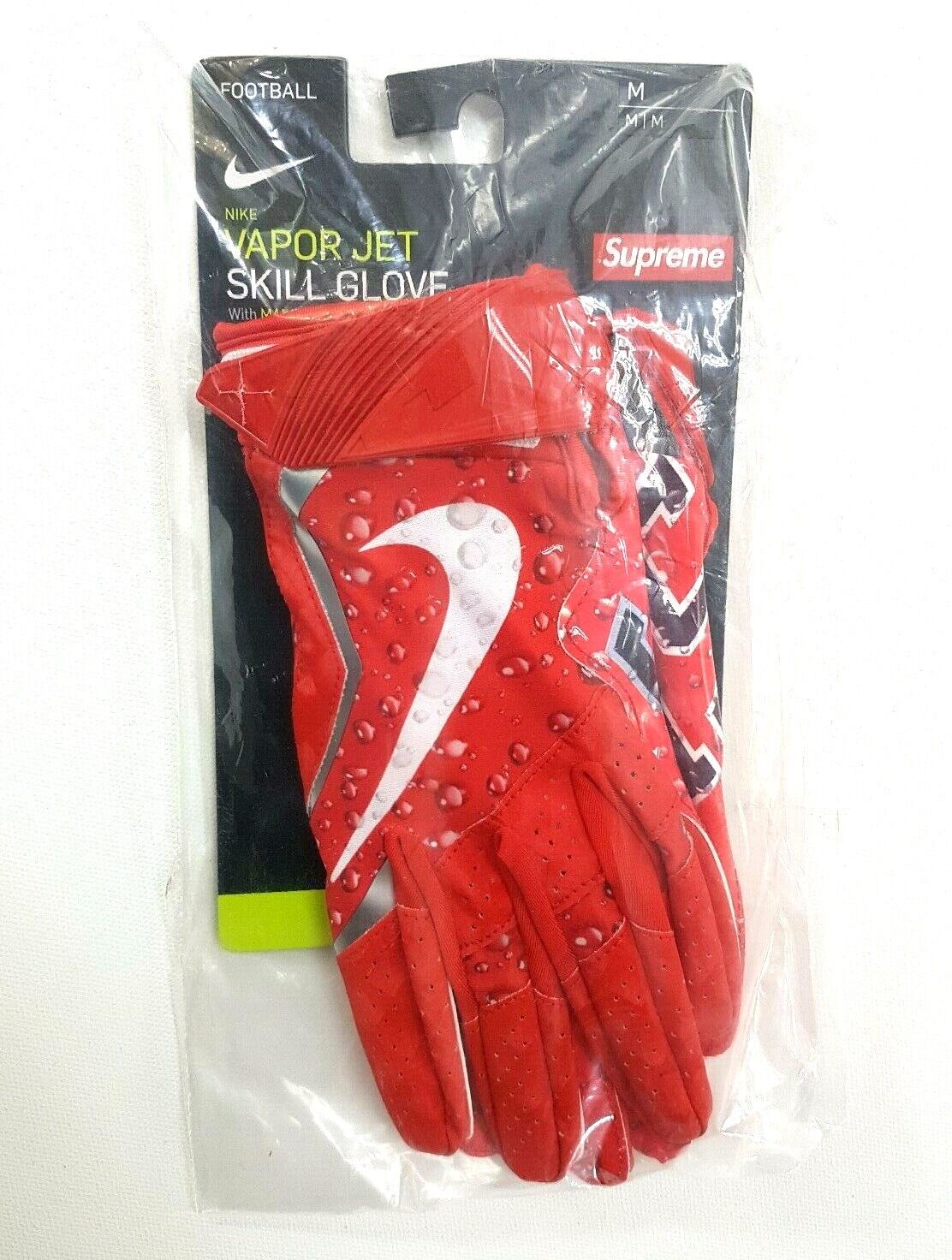 Supreme Nike Vapor Jet 4.0 Football Gloves Red Size Medium FW18 Futbol