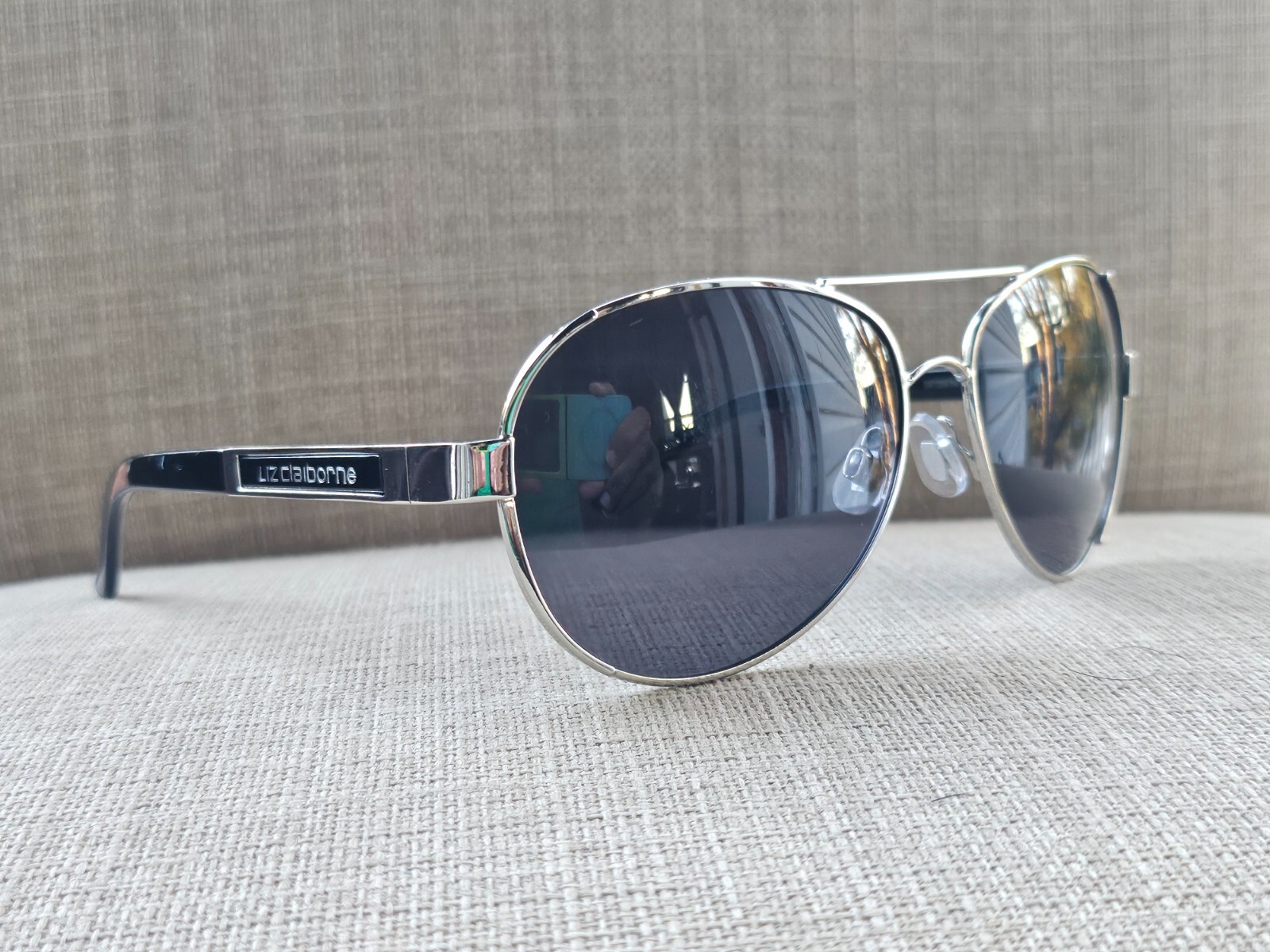 Liz Claiborne Women Sunglasses Silver Tone Frame Eyewear 61[]14