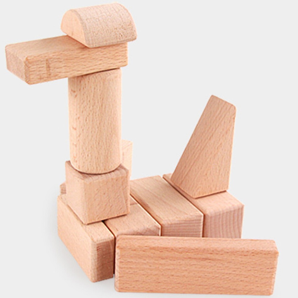 Kids Wooden Building Block Set Funny Wooden Toys DIY Wooden Blocks